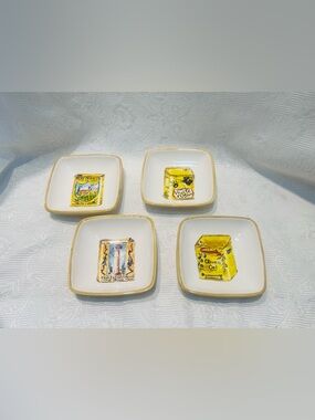 Williams and Sonoma Appetizer or Oil Plates 5" Olive Oil Design
4 Plates EUC